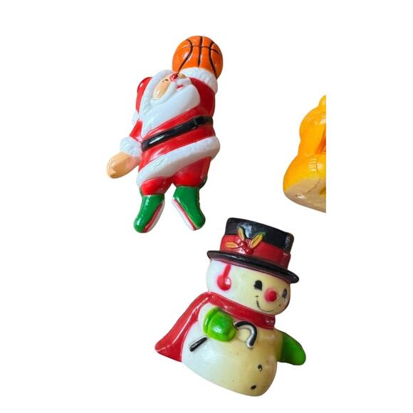 Vintage Christmas Holiday Tree Light Covers Lot Snowmen Bears Sports Santa READ - Picture 2 of 9